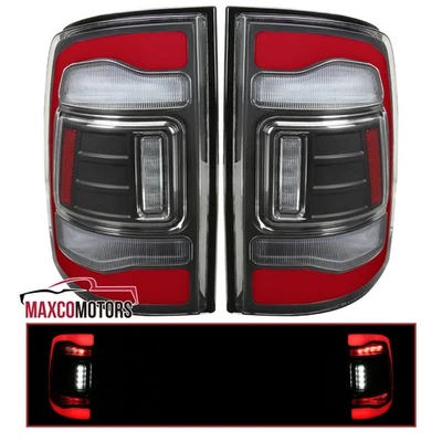 Black Tail Lights Fits 2013-2018 Dodge Ram 1500 19-22 RAM 1500 Classic RED LED Foto 1 de 4