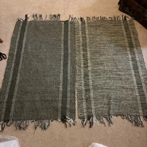 Vintage aus den 70er Jahren Paar (2) Wollgewebe Überwurf Teppiche 44"x 37" - Bild 1 von 4