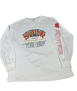 WWF T Shirt Small Medium Vintage 80s Longsleeve Survivor Series Thanksgiving - Picture 1 of 15