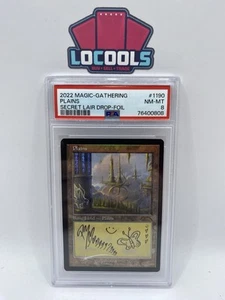 Tarjeta Magic The Gathering Magic The Gathering Secret Lair x Post Malone: 1190 Plains FOIL - PSA 8 - Imagen 1 de 2