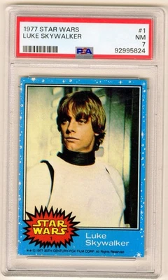 1977 Star Wars Luke Skywalker #1 Trading Card PSA 7 NM Rookie - Image 1 of 2