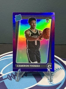 2021-22 Donruss Optic Purple #153 Cameron Thomas RC - Brooklyn Nets - Picture 1 of 2