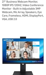 27'' Business Webcam Monitor, 1080P IPS 120HZ, Video Conference Monitor -... - Picture 1 of 12