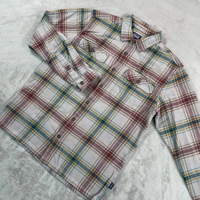 Camisa de Franela Patagonia Fiordo Hombres Mediana Multi Cuadros Algodón Orgánico GORPCORE Foto 1 de 4