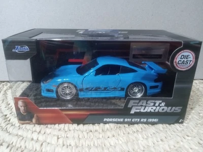 Coche de coleccionista Fast & Furious Porsche 911 GT3 RS (996) azul diecast escala 1:32 Foto 1 de 3