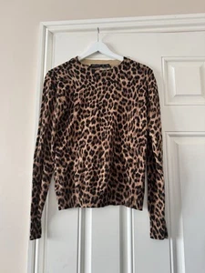 Karen Millen Animal Print Crew Neck Long Sleeved Jumper UK 10 - Picture 1 of 4