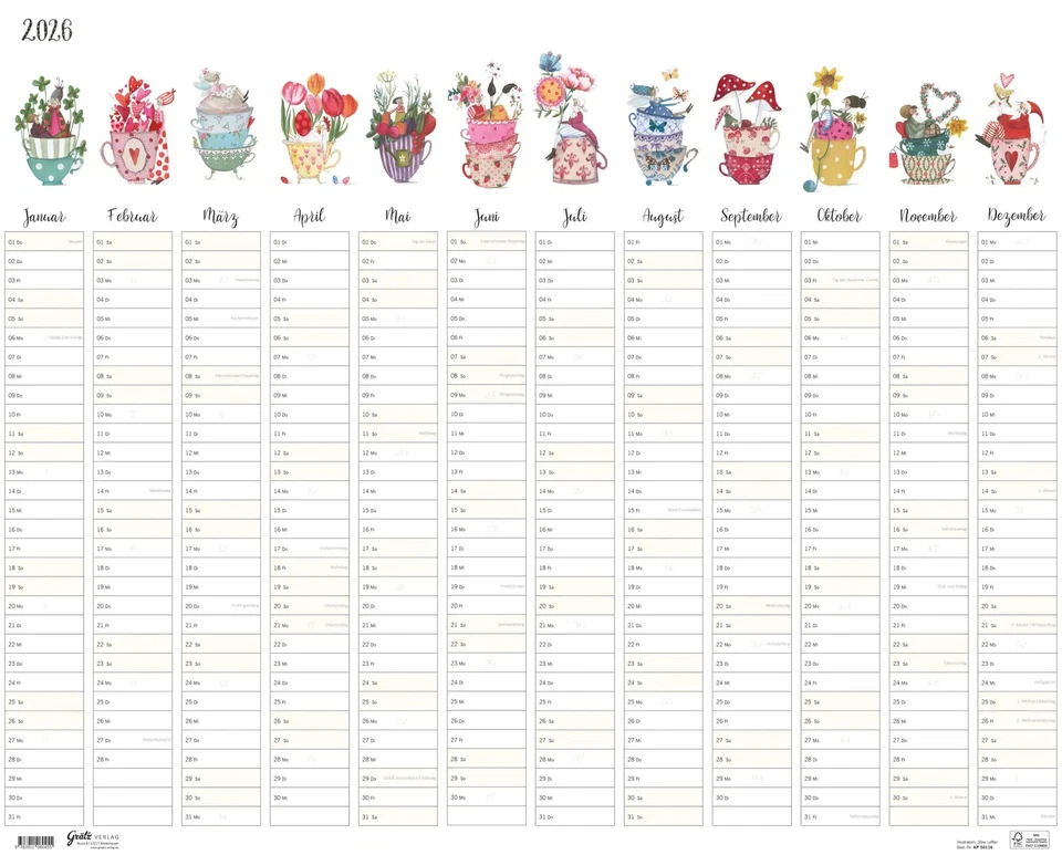 Großer Jahresplaner Tassen 2026 | Reise | Silke Leffler | Kalender | Deutsch - Bild 1 von 1