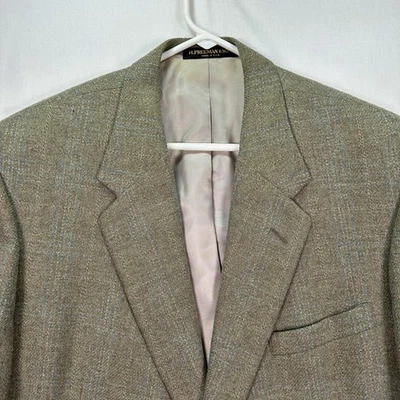 Blazer Hickey Freeman Para Hombres 44R Beige Ventana Tweed Abrigo Deportivo Hecho en EE. UU. Foto 1 de 4