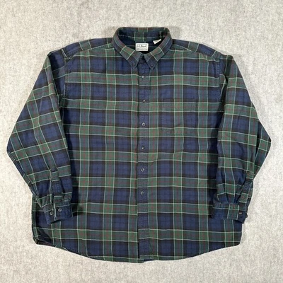 Vintage LL Bean Men’s XXL Green Plaid Flannel Shirt Button Down - Image 1 of 4