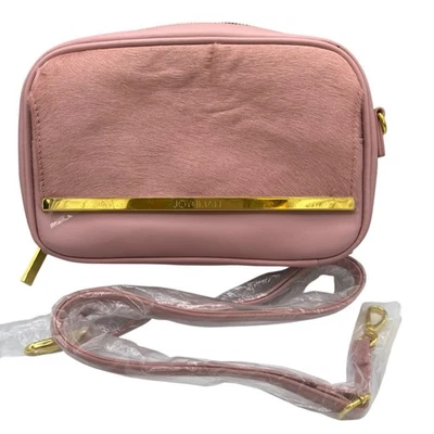 Joy & Iman Pink Luxe Leather Calf Hair Crossbody Shoulder Handbag RDIF Boho Med - Image 1 of 4