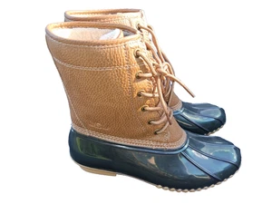 JBU by Jambu Wmn's Sz 8M Blue/Tan Fur Maplewood Waterproof Rain Mid Calf Boots - Picture 1 of 5