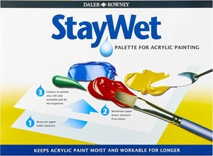 Daler Rowney Staywet Palette Small, 7.9 x 8.9 Inch, Keeps Paint Wet, Ideal for - Picture 1 of 5