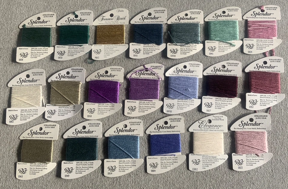 Lot of 20 Needlepoint/Embroidery THREAD RAINBOW GALLERY Splendor Silk Mixed - Image 1 of 4