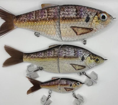 TYG Silencer Glide bait swimbait Shad 7, 5.5 and 3 inch 3 Glide bait lot NEW - Image 1 of 4
