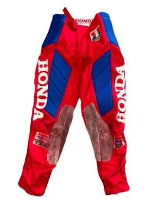 Винтажные гоночные мужские штаны для мотокросса Honda Dirt Bike размер 28 дюймов красные гондалиновые TX-10 - Изображение 1 из 4
