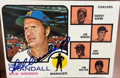1973 Topps Del Crandall #646 🔥 Brewers ⚾️ GORGEOUS Autograph 🔥 Auto ⚾️⚾ - Image 1 of 2