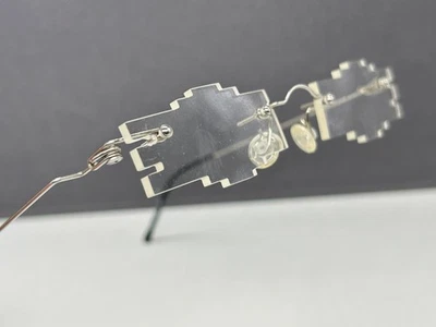 Toms Design Eyeglasses Frames men woman Angular Silver Pixel Art Rimless Germany - Image 1 of 4