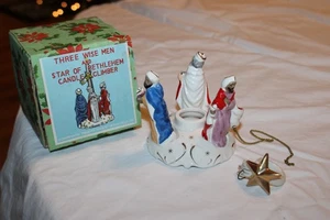 MIB Vintage Three Wisemen Christmas Candlestick Candleholder by Commodore Japan - Picture 1 of 19