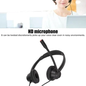 2.5Mm Business Headset Binaural Corded Headset With Hd Mic For Home Office C SPC - Zdjęcie 1 z 12