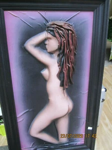 Bild aus Leder,3D Optik,Holzrahmen, Lederbild, ,ca.52x89 cm Erotik Handarbeit - Bild 1 von 6