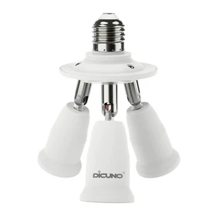 3 in 1 E26 Light Socket Splitter Adapter, Standard Base LED Bulb Converter, 360  - Picture 1 of 9