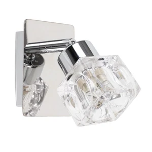 Chrome Wall Light Fitting Ice Cube Design Modern Living Room Sconce LED G9 Bulb - Picture 1 of 9