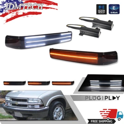 Подходит для Chevy S10 Blazer Sonoma 1998-2004 годов выпуска дымчатые светодиодные сигнальные лампы бампер лампы L+R - Изображение 1 из 4