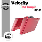 Velocity Red Sunglo 2 Into 1 Stretched Extend Saddlebags For 14+ Harley Touring