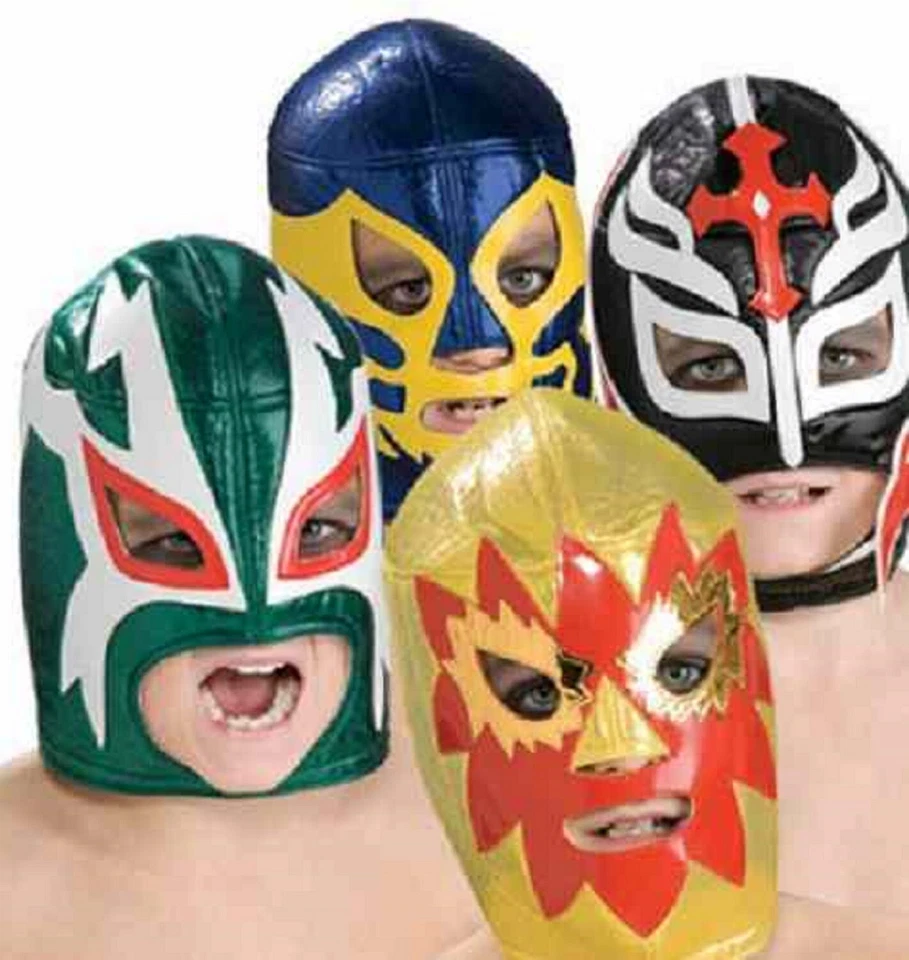 Máscara de Luchador Luchador Mexicano Vestido Elegante Halloween Disfraz Accesorio 4 COLORES Foto 1 de 1