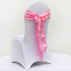 Pink Satin Chair Sashes Tie Chair Bow Ribbons Wedding Birthday Party Decoration