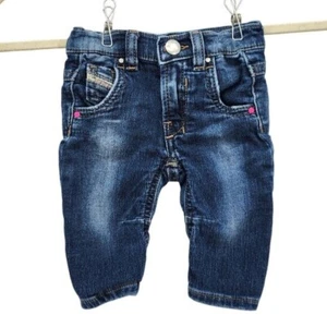 Diesel Kid Fayza Relaxed Stretch Distressed Denim Jeans Baby Girls 3M - Picture 1 of 11