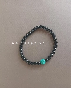 Neu Herren Armband Türkis mit Onyx Stein - Bild 1 von 4
