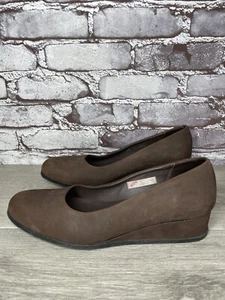 ARCHE Brown Nubuck Brown Leather Slip On Wedge Pumps Shoes Women Sz 40EU/9.5M US - Picture 1 of 23