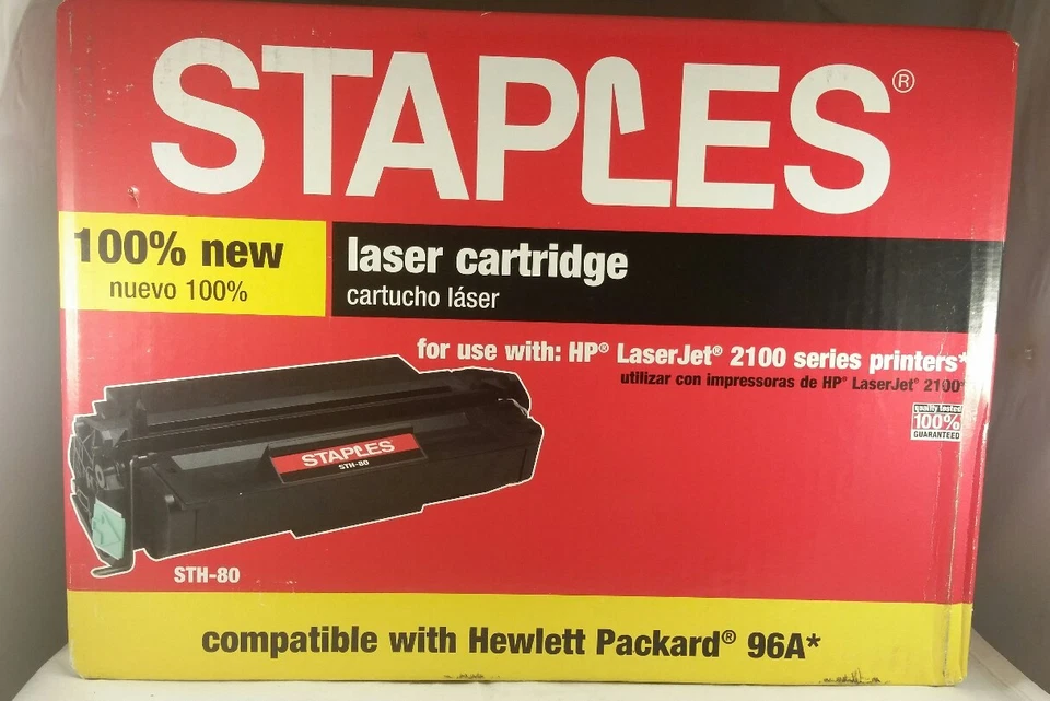Cartucho laser Staples STH-80 NOVO NA CAIXA compatível com HP 2100, Hewlett Packard 96-A - Imagem 1 de 1