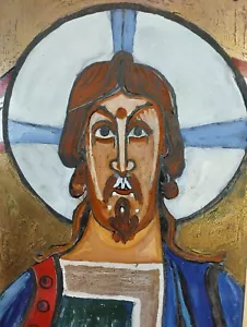 PANTOCRATOR. AU STYLE DE TAÜLL. ÉMAIL SUR MÉTAL. ANONYME. ESPAGNE. VERS 1950 - Picture 1 of 1