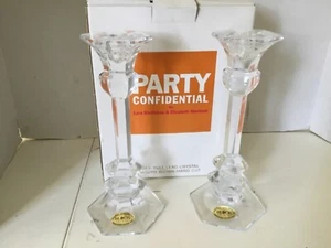 Block Kristall Glas Paar Kerzenständer Party Vertraulich 24% Voll Blei Neu Box - Bild 1 von 4