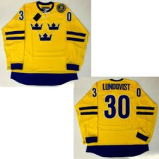 2014 Team Sweden Henrik Lundqvist #30 Hockey Jersey Men's Stitched