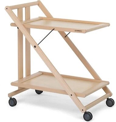 Foppapedretti Sprint Folding Serving Trolley, Natural - Image 1 of 4