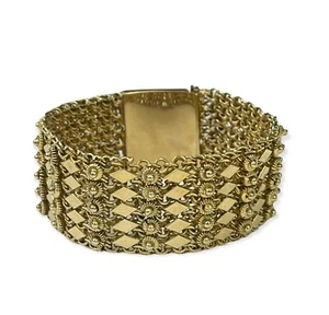 Gelbgold Armband breit Gala Webart 62,5 Gramm 14kt - Bild 1 von 4
