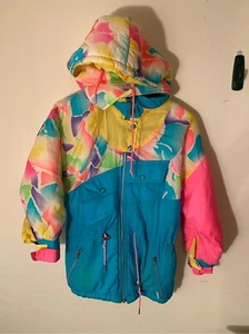 Vintage little girls Neon Colors London Fog Parka coat 7/8 - Picture 1 of 11