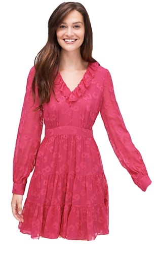 OFFERTA Abito Kate Spade in shiffon di seta rosa floreale