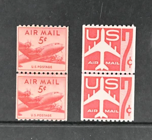 USA Scott # C37, C61 Pairs VF OG NH  US Stamp Cat $37 - Picture 1 of 2
