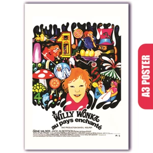 Willy Wonka (French Reproduction A3 Film Poster) - Foto 1 di 3