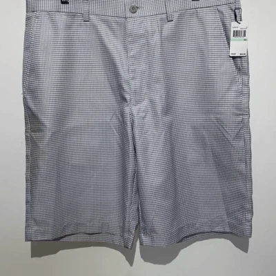 Pantalones Cortos de Golf PGA Tour Para Hombre Blanco Brillante Cinturón Lazo Cuadros Ropa Activa Talla 34 Nuevos con Etiquetas Foto 1 de 4