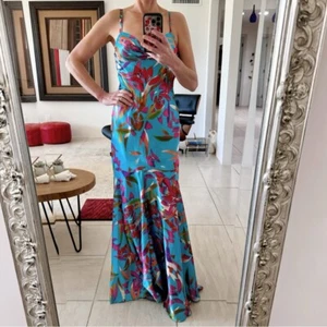 Vintage Cache Maxi Mermaid Style Open Back Prom Formal Dress Size 8 - Picture 1 of 16