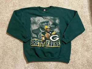Vintage Starter NFL Green Bay Packers Brett Farve Crewneck Men's L Graphic Print - Picture 1 of 5