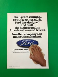 1986 FORD ORIGINAL VINTAGE PRINT AD ADVERTISEMENT 1 PAGE - Picture 1 of 1
