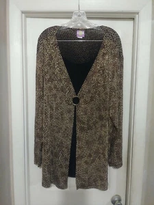 CM Shapes Women's Multi-Color Acetate Blend Tear Drop Long Sleeve Top Size 2X - Picture 1 of 8