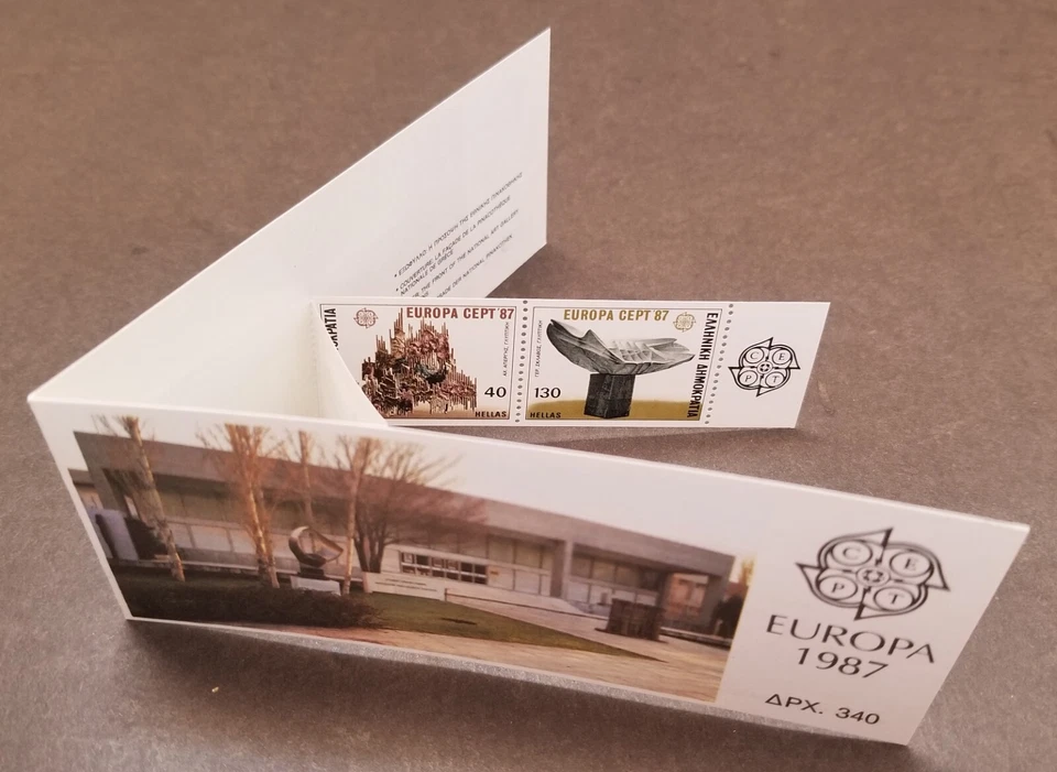 [SJ] Greece Europa CEPT Modern Architecture 1987 Sculpture (booklet) MNH - Image 1 of 4