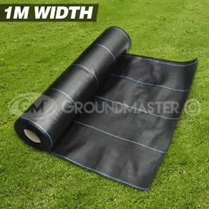 1M WIDE GROUNDMASTER™ HEAVY DUTY WEED CONTROL FABRIC COVER MEMBRANE + PEGS - Picture 1 of 32